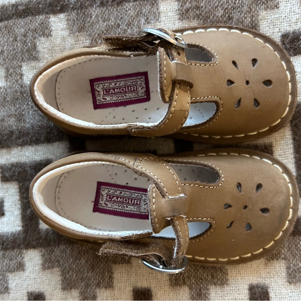 L’Amour Brown Suede Mary Janes Size 6